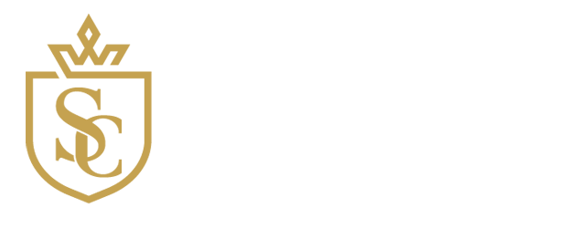 Gold SC monogram within a shield and crown, representing a brand or organization.